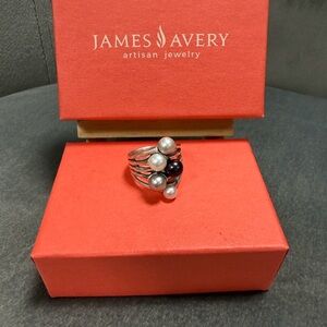 James Avery RARE Retired Burgeon Pearl Ring size 6